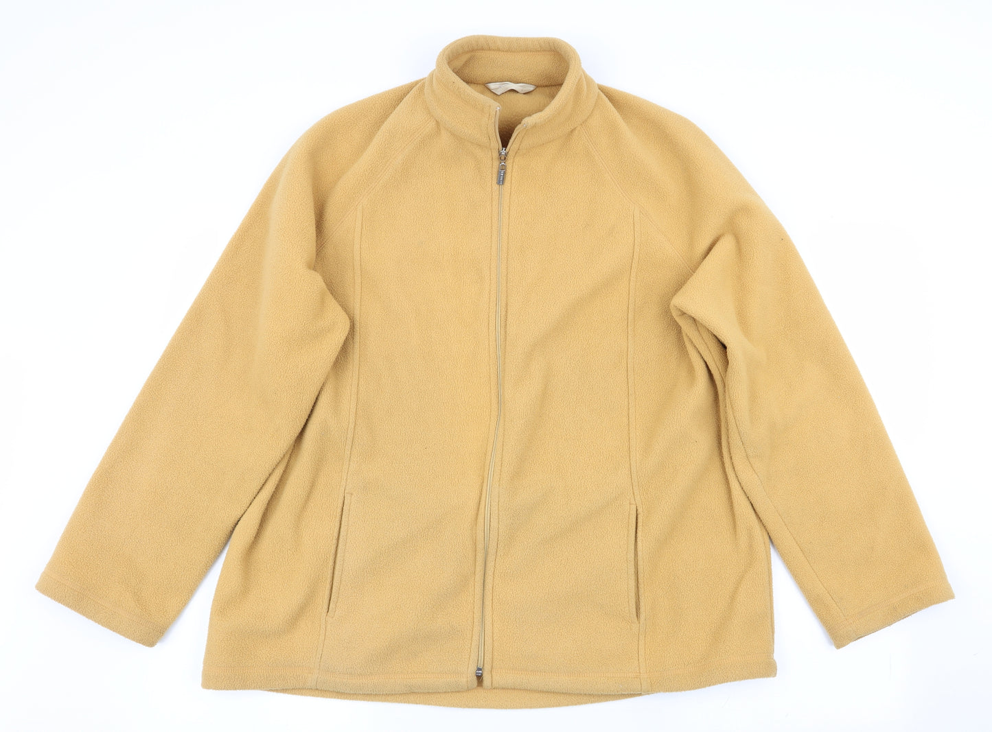 Woolworths Womens Gold   Overcoat Coat Size L  - Fleece Feel Exterior