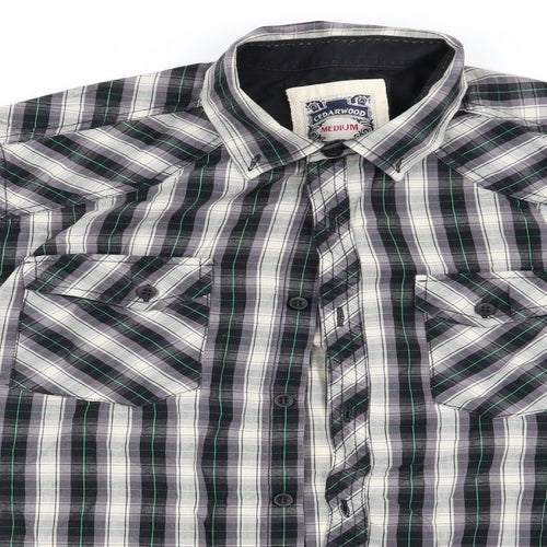Cedar Wood State Mens Black Check   Button-Up Size M
