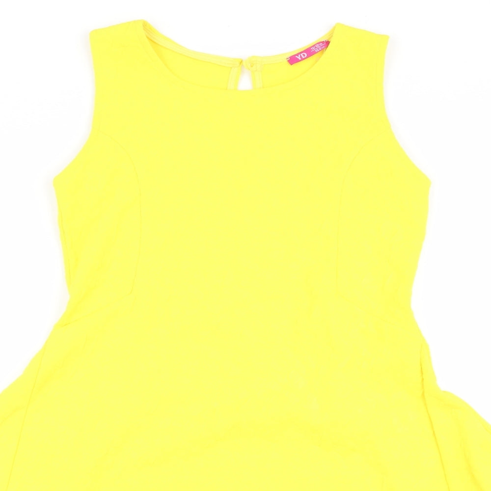 Young Dimension Girls Yellow   Fit & Flare  Size 11-12 Years