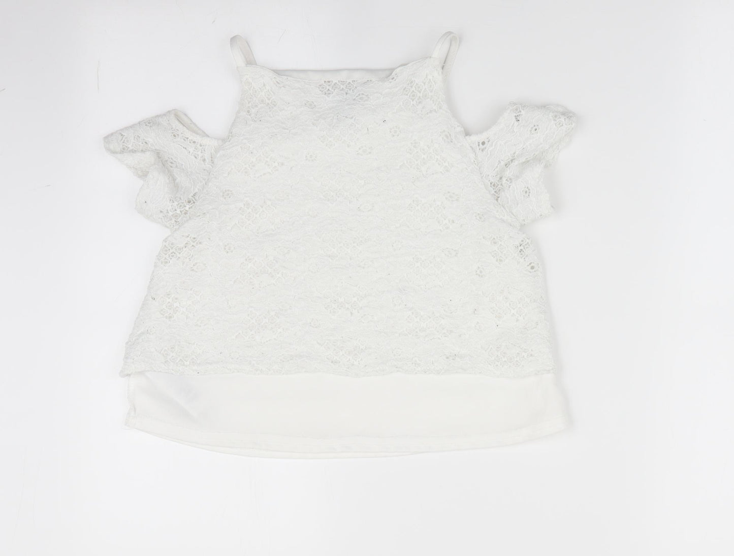 New Look Girls White Floral  Tunic T-Shirt Size 10-11 Years