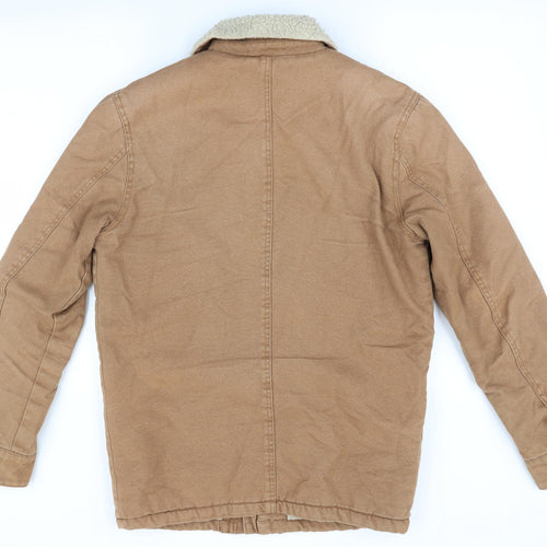 Primark Mens Brown   Anorak Coat Size XS  - Faux Sheep Fur lined