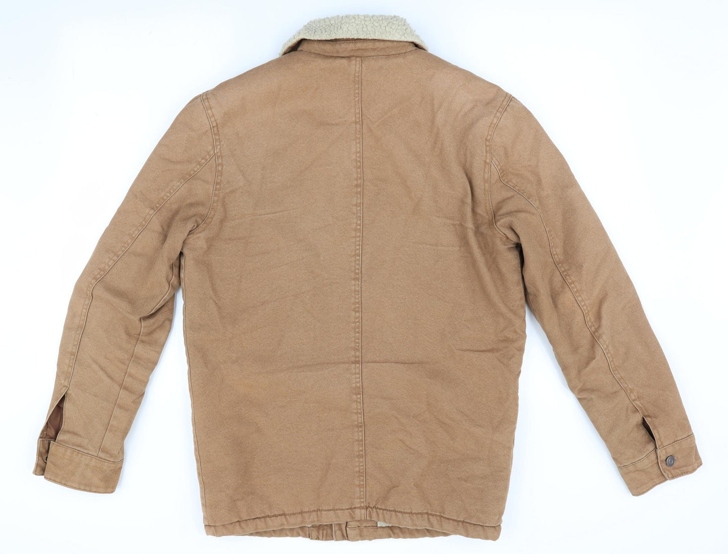 Primark Mens Brown   Anorak Coat Size XS  - Faux Sheep Fur lined