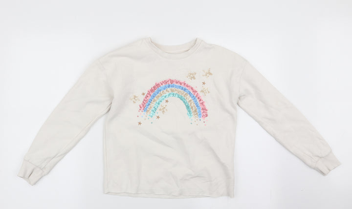 Florence and Fred Girls Ivory Pullover Sweatshirt Size 10-11 Years
