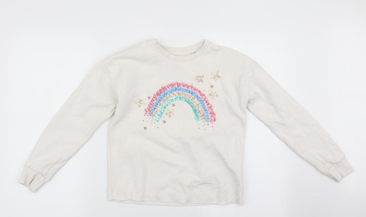 Florence and Fred Girls Ivory   Pullover Sweatshirt Size 10-11 Years