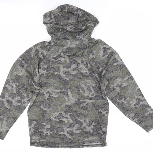 Florence and Fred Womens Green Camouflage  Pullover Hoodie Size 6
