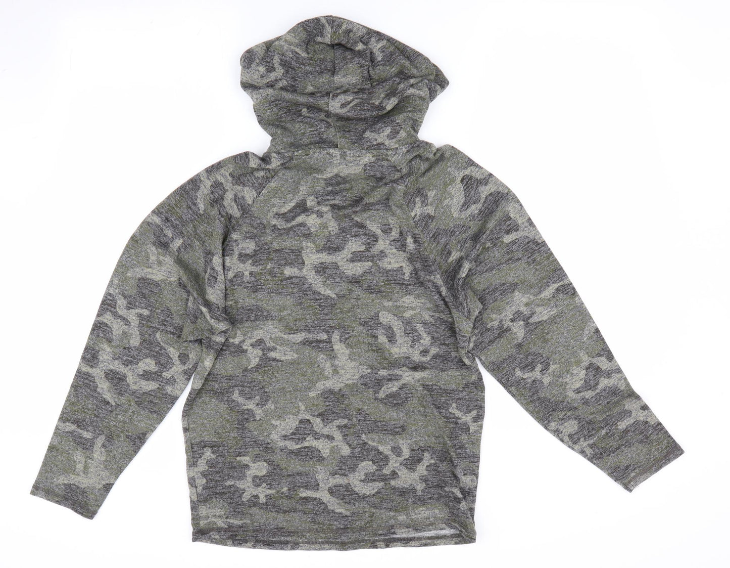 Florence and Fred Womens Green Camouflage  Pullover Hoodie Size 6