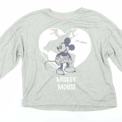 Primark Womens Green Animal Print   Pyjama Top Size 6  - Mickey Mouse