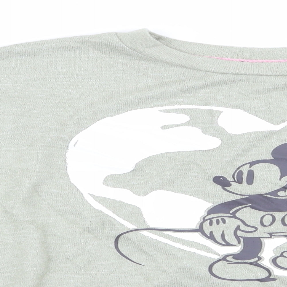 Primark Womens Green Animal Print   Pyjama Top Size 6  - Mickey Mouse