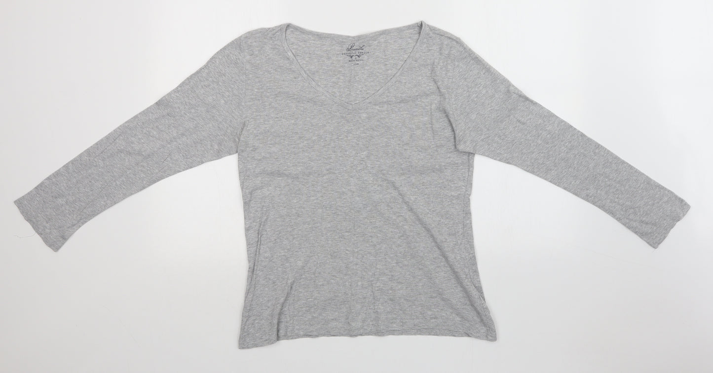 Peacocks Womens Grey    Pyjama Top Size 18