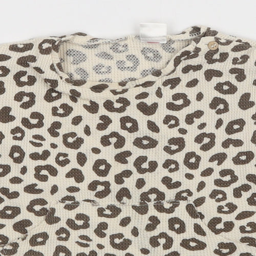 Preworn Girls Multicoloured Animal Print  Basic T-Shirt