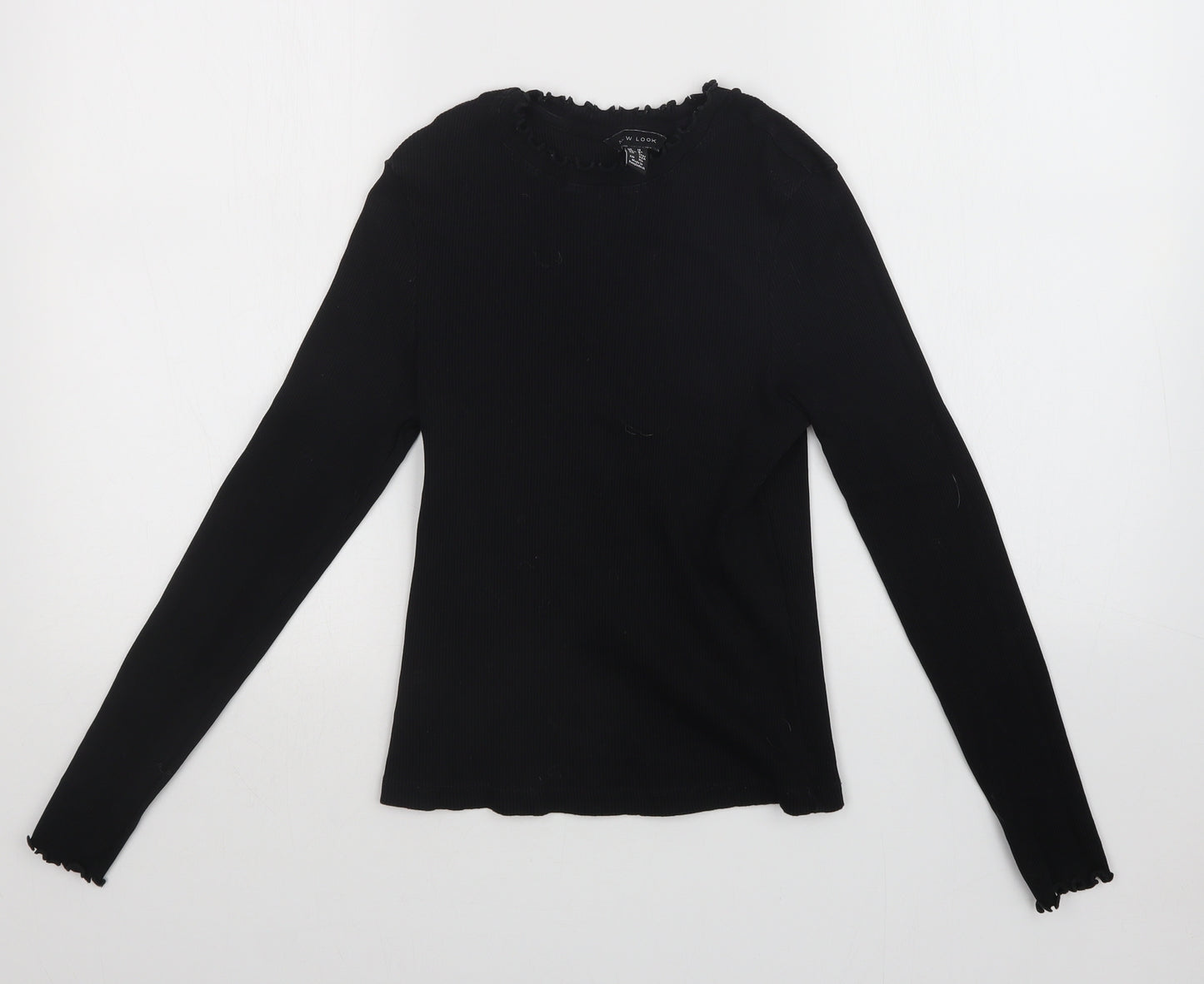 New Look Womens Black Striped  Basic T-Shirt Size 12
