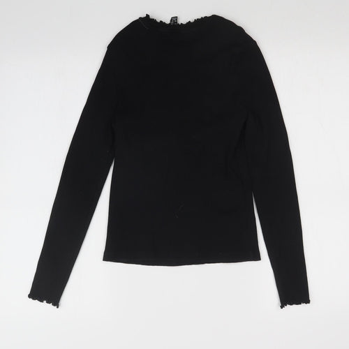 New Look Womens Black Striped  Basic T-Shirt Size 12