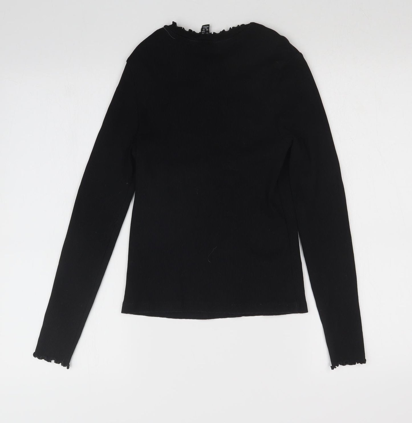 New Look Womens Black Striped  Basic T-Shirt Size 12
