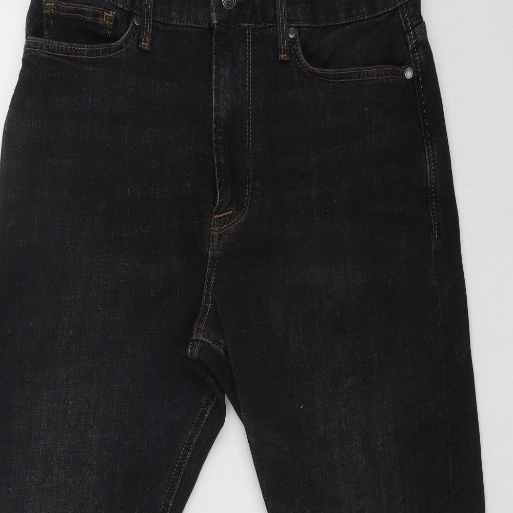 M&S Mens Black  Denim Straight Jeans Size 32 L29 in