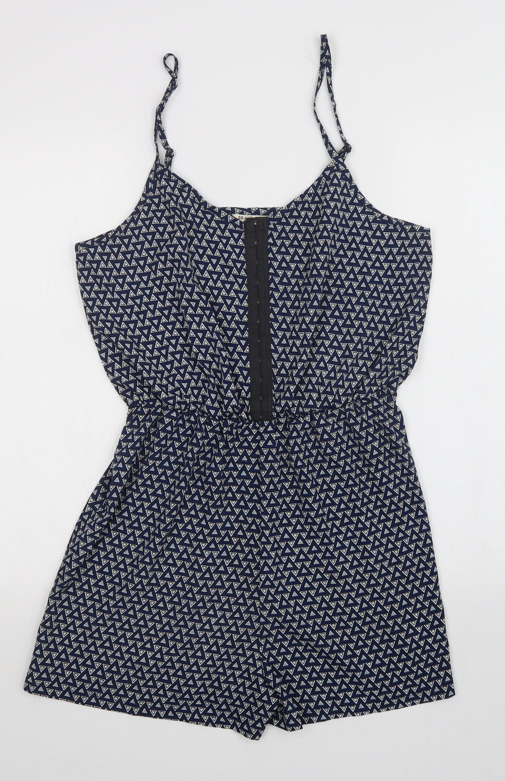 Brave Soul Womens Blue Geometric  Romper One-Piece Size M