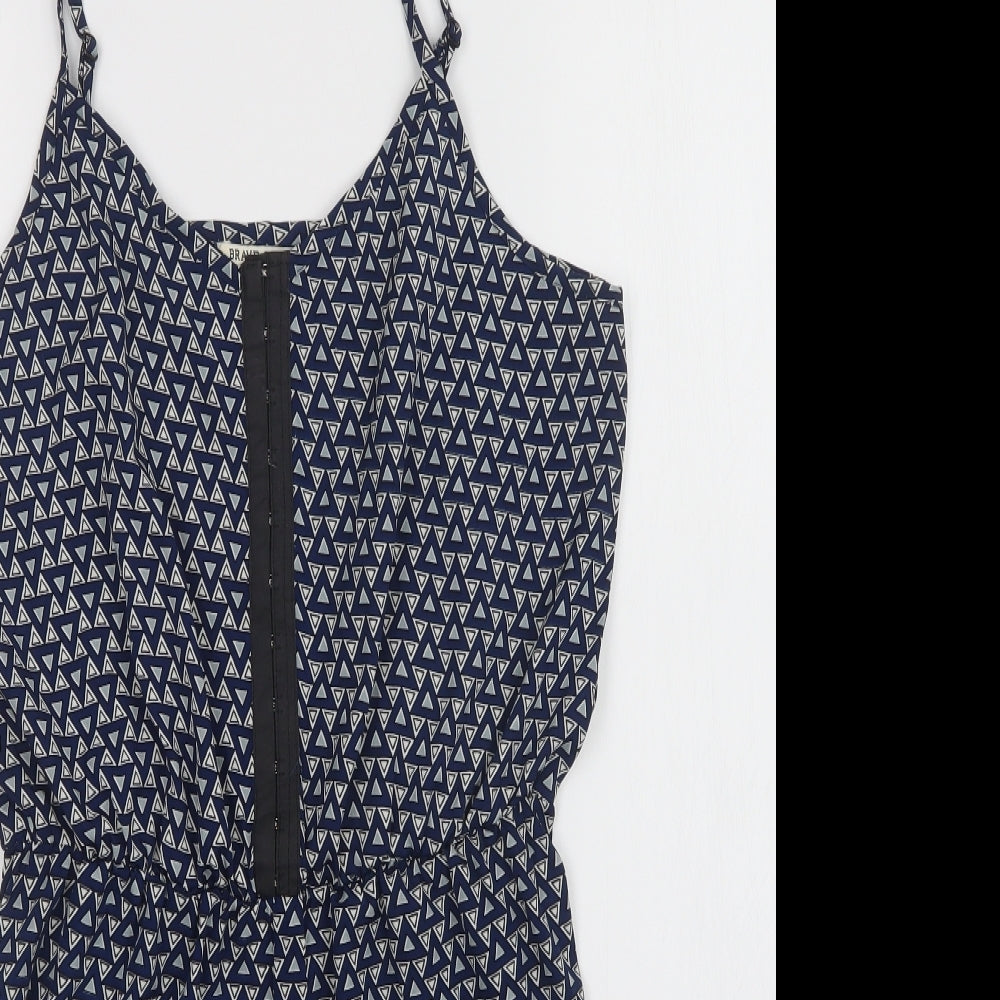Brave Soul Womens Blue Geometric  Romper One-Piece Size M
