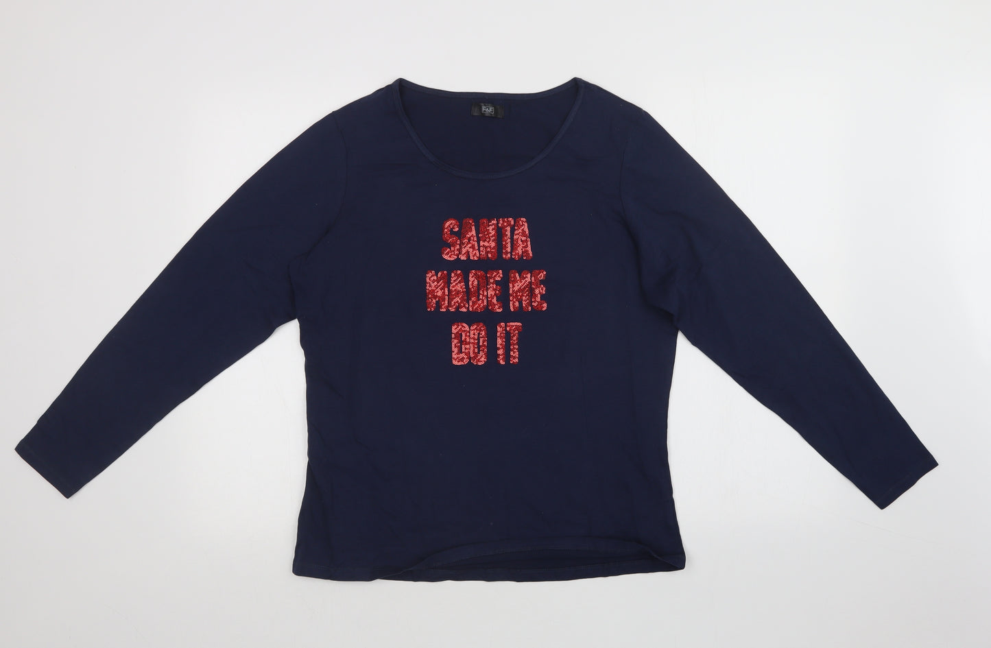 F&F Womens Blue   Basic T-Shirt Size 14  - CHRISTMAS