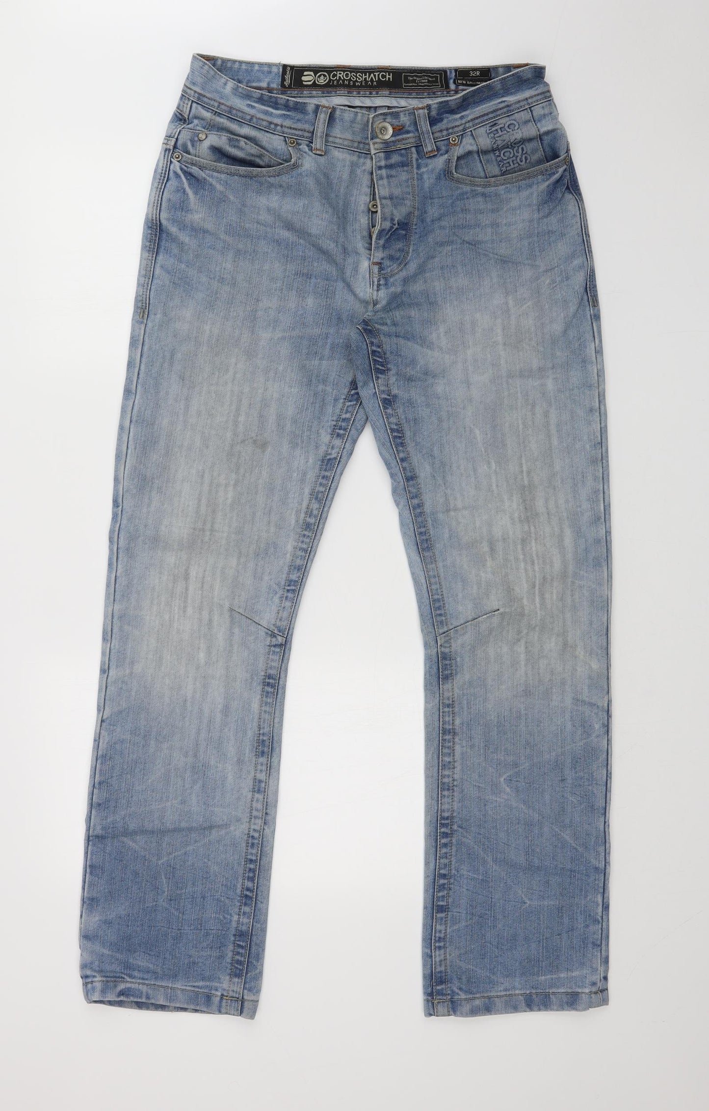 Crosshatch Mens Blue  Denim  Jeans Size 32 L31 in