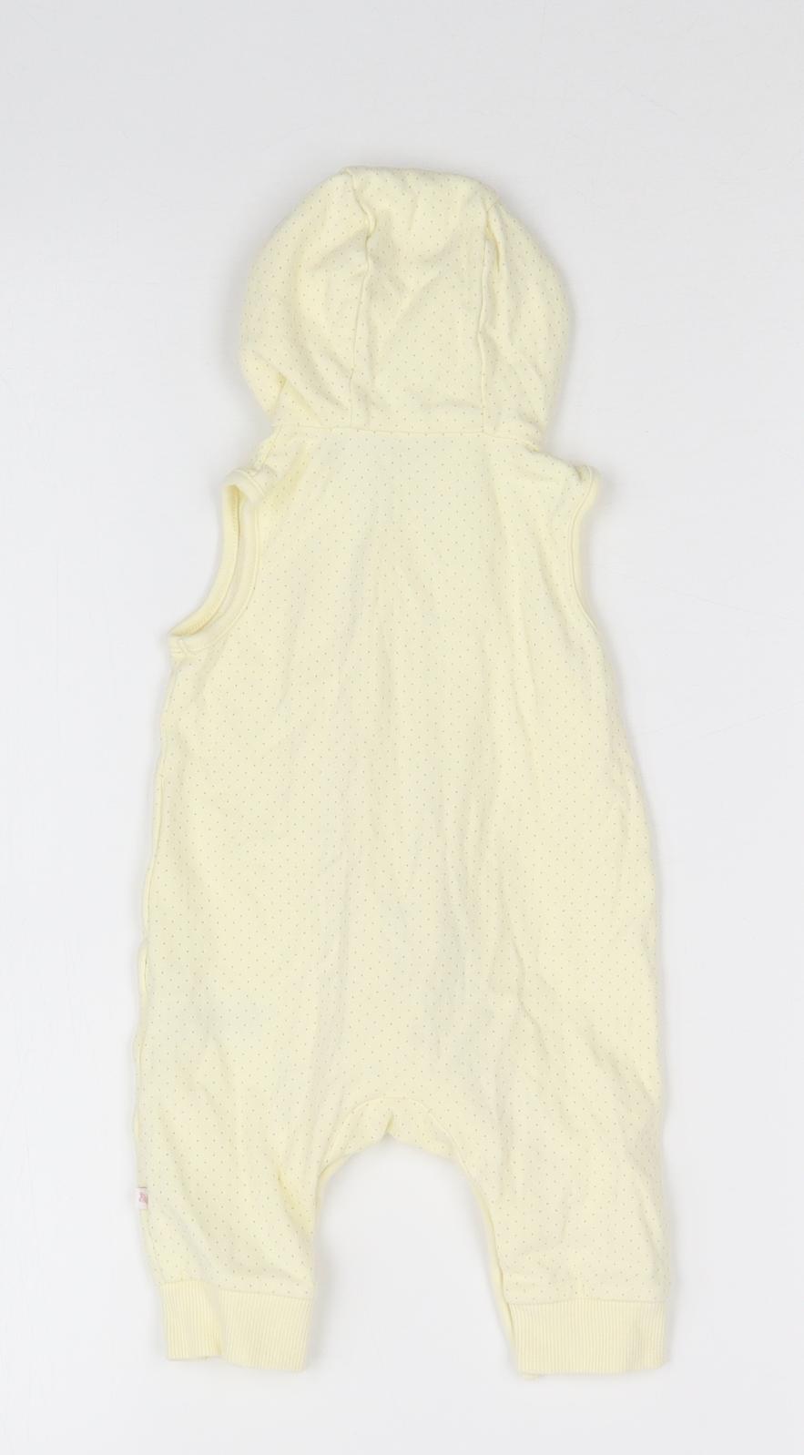 Mothercare Girls Yellow Polka Dot  Babygrow One-Piece Size 0-3 Months