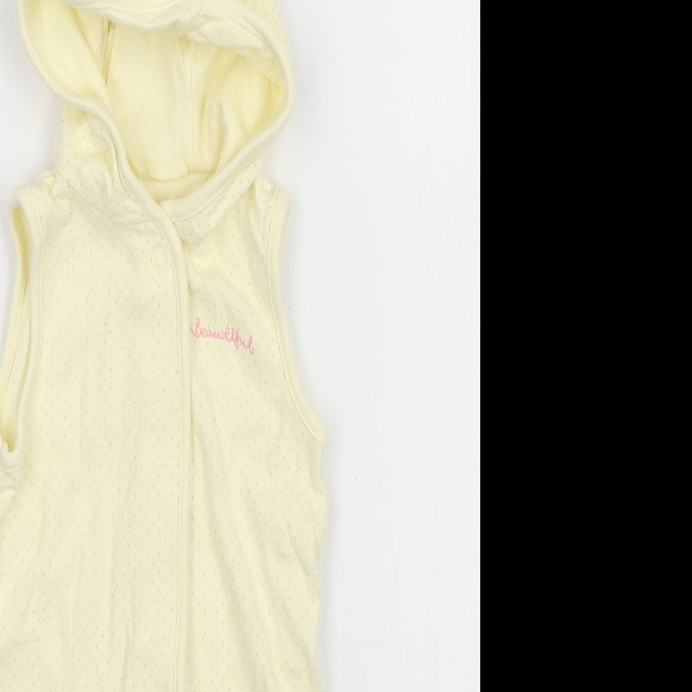 Mothercare Girls Yellow Polka Dot  Babygrow One-Piece Size 0-3 Months