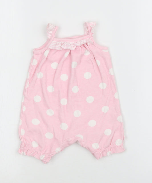 TU Girls Pink Polka Dot  Babygrow One-Piece Size 0-3 Months