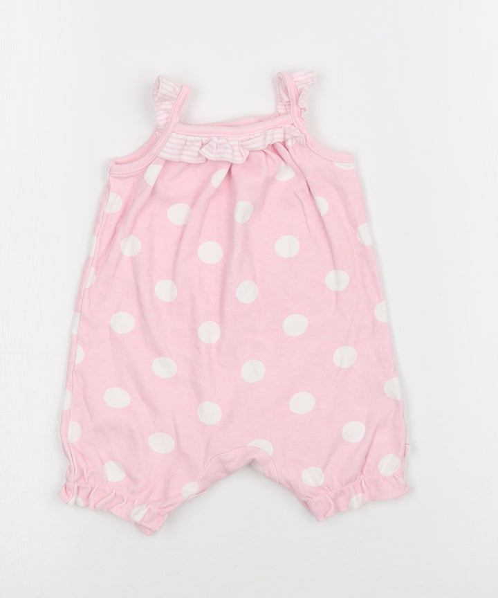 TU Girls Pink Polka Dot Babygrow One-Piece Size 0-3 Months
