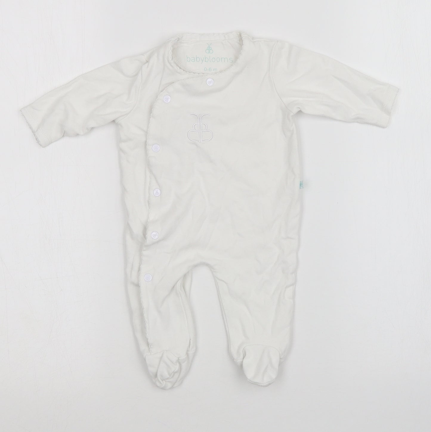 BABYBLOOMS Baby White   Babygrow One-Piece Size 0-3 Months