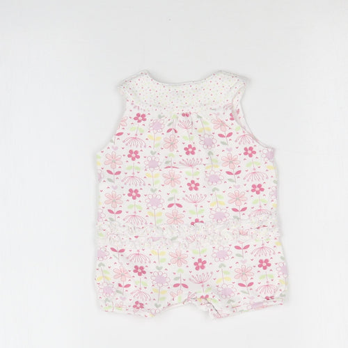 M&S Girls Multicoloured Floral  Romper One-Piece Size 0-3 Months