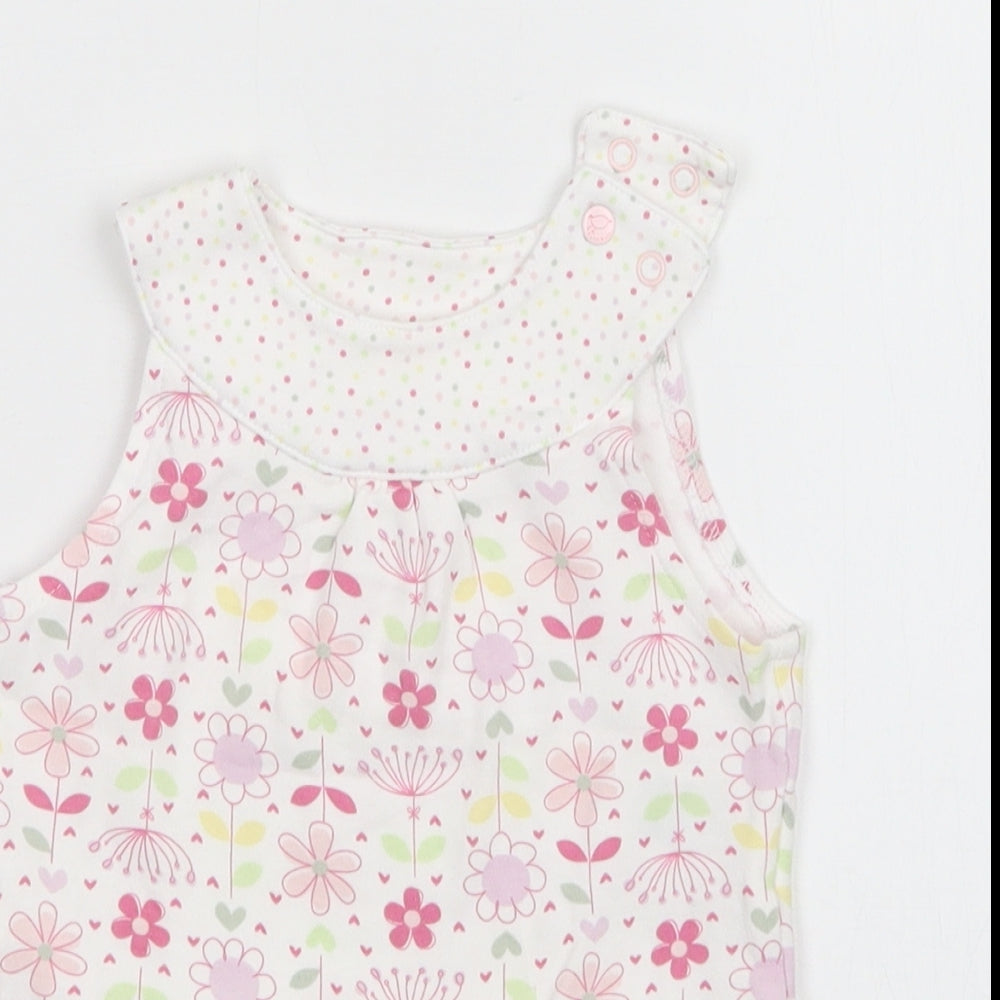 M&S Girls Multicoloured Floral  Romper One-Piece Size 0-3 Months