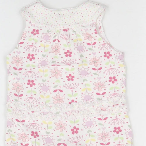 M&S Girls Multicoloured Floral  Romper One-Piece Size 0-3 Months