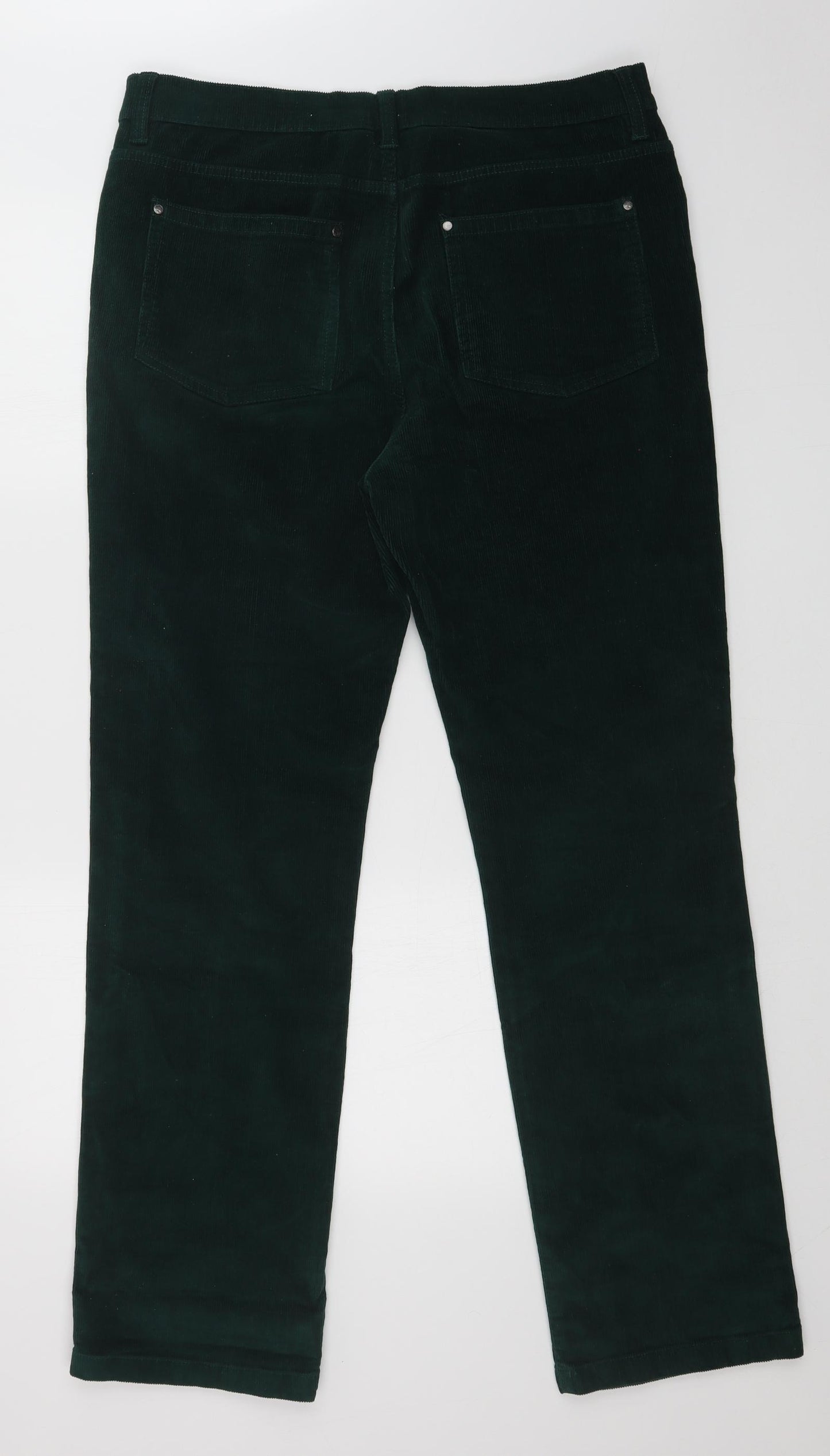 Cotton Traders Womens Green  Corduroy Dress Pants Trousers Size 36 in L32 in