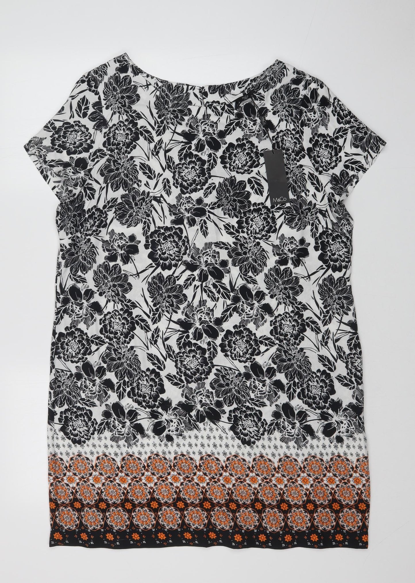 M&Co Womens Multicoloured Floral  A-Line  Size 16