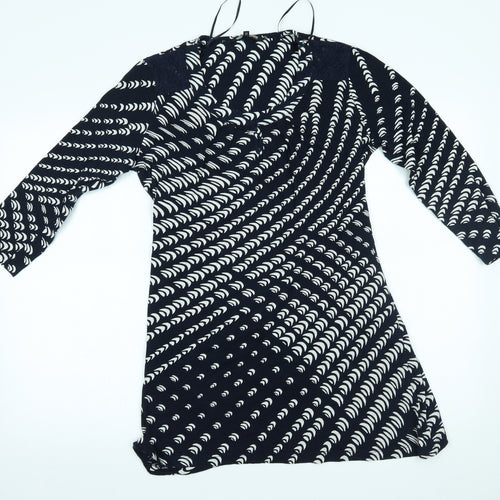 Debenhams Womens Blue Geometric  A-Line  Size 12