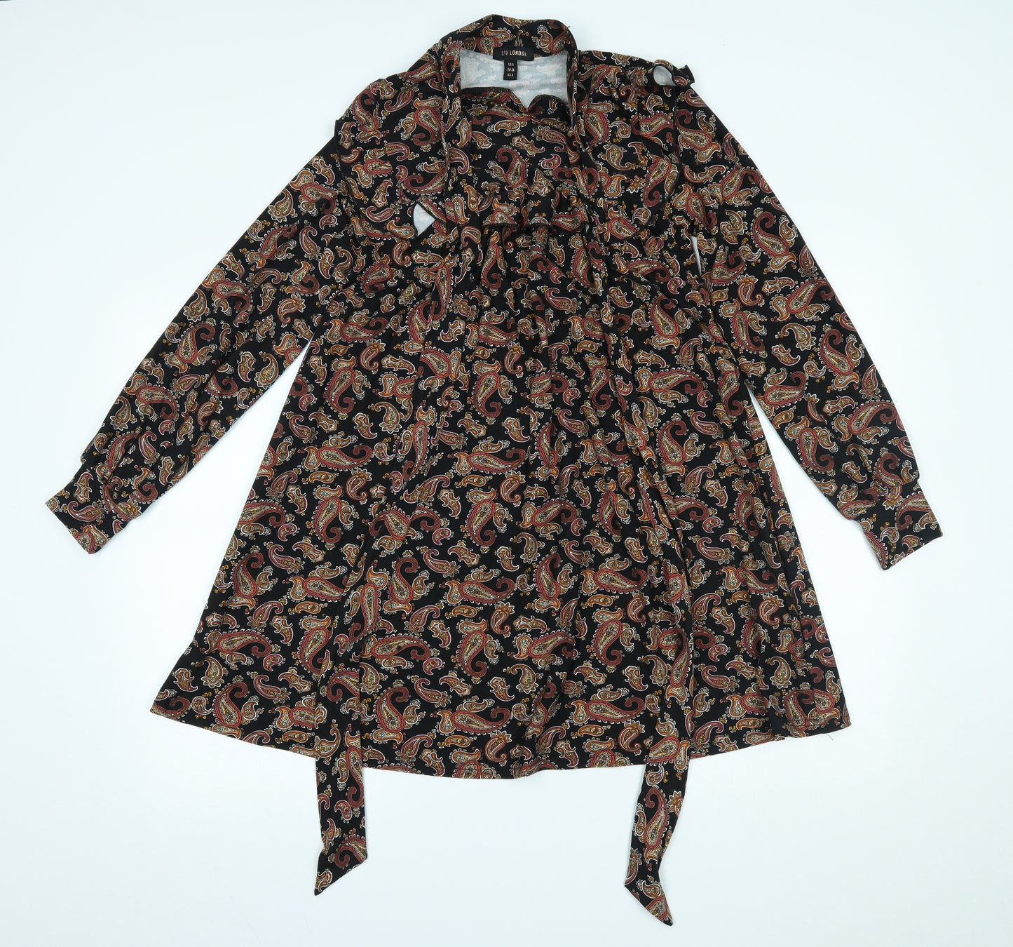 QED London Womens Brown Paisley  A-Line  Size 8