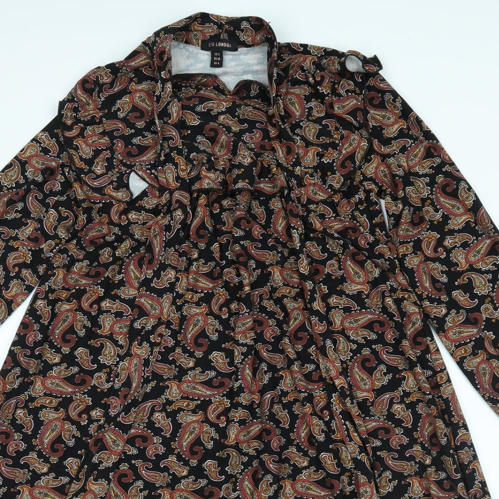 QED London Womens Brown Paisley  A-Line  Size 8