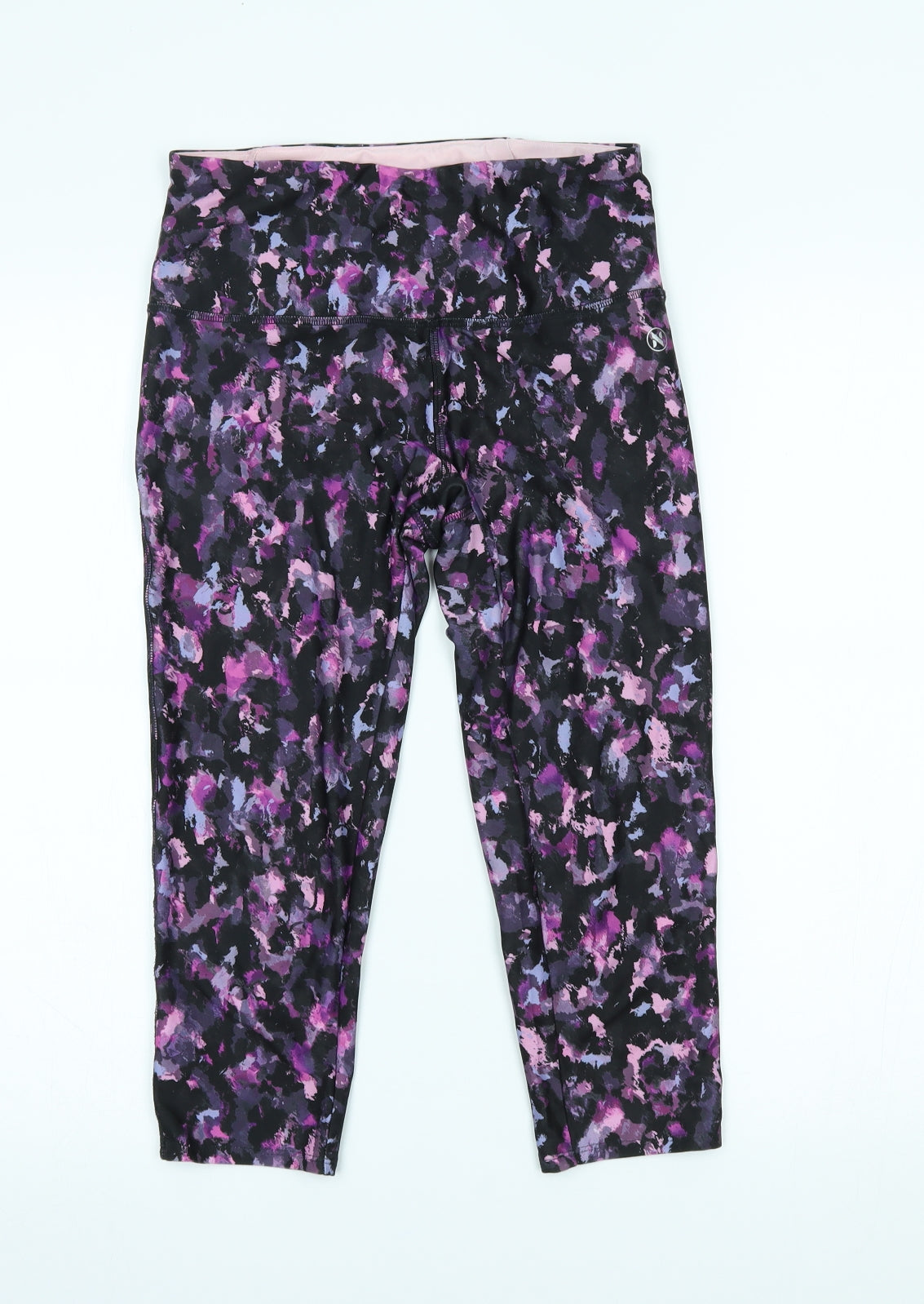 NEXT Womens Pink Fair Isle  Capri Leggings Size 8  - zip pocket