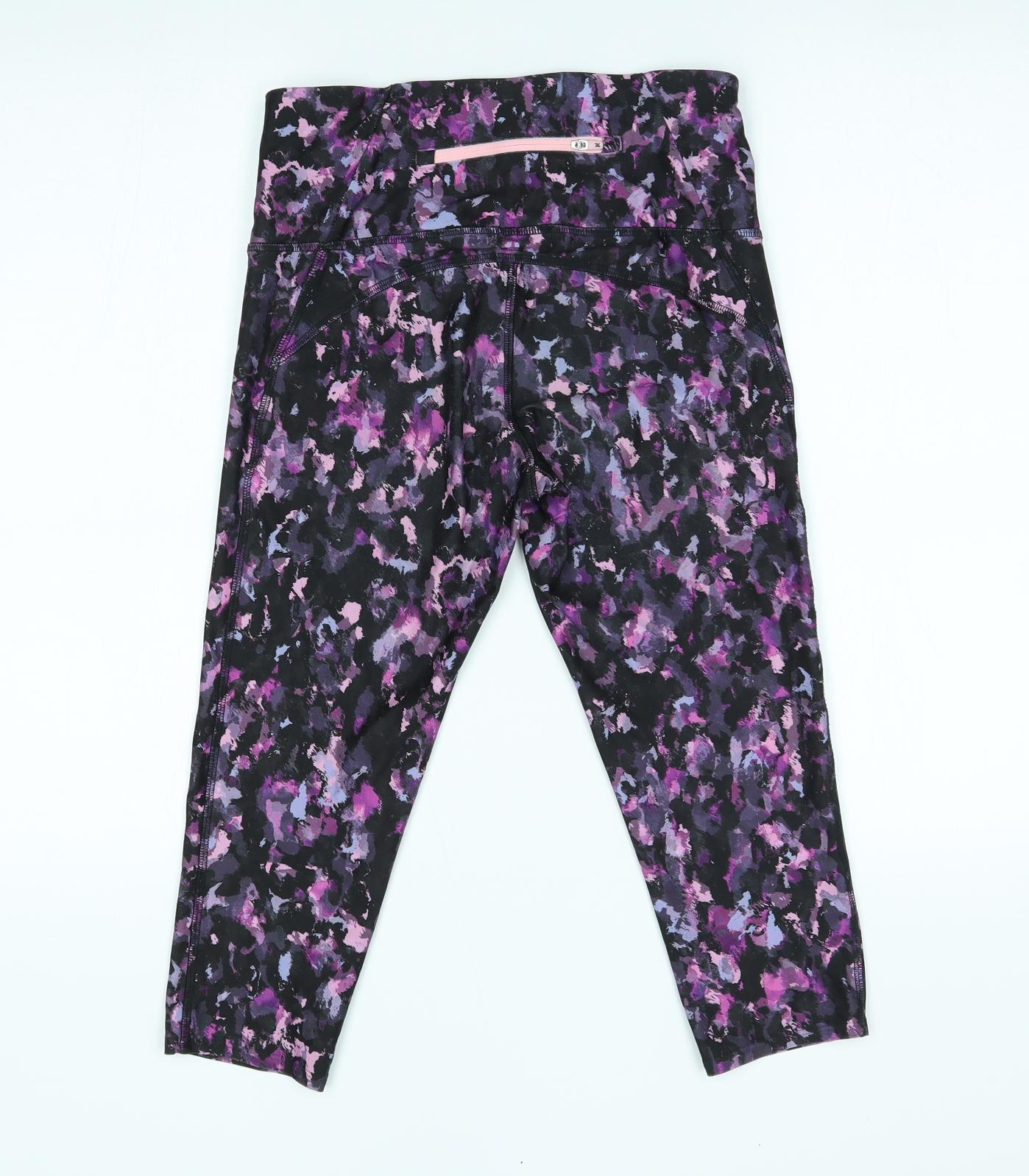 NEXT Womens Pink Fair Isle  Capri Leggings Size 8  - zip pocket