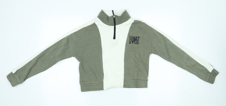 Primark Girls Green   Pullover Sweatshirt Size 12-13 Years  - cropped