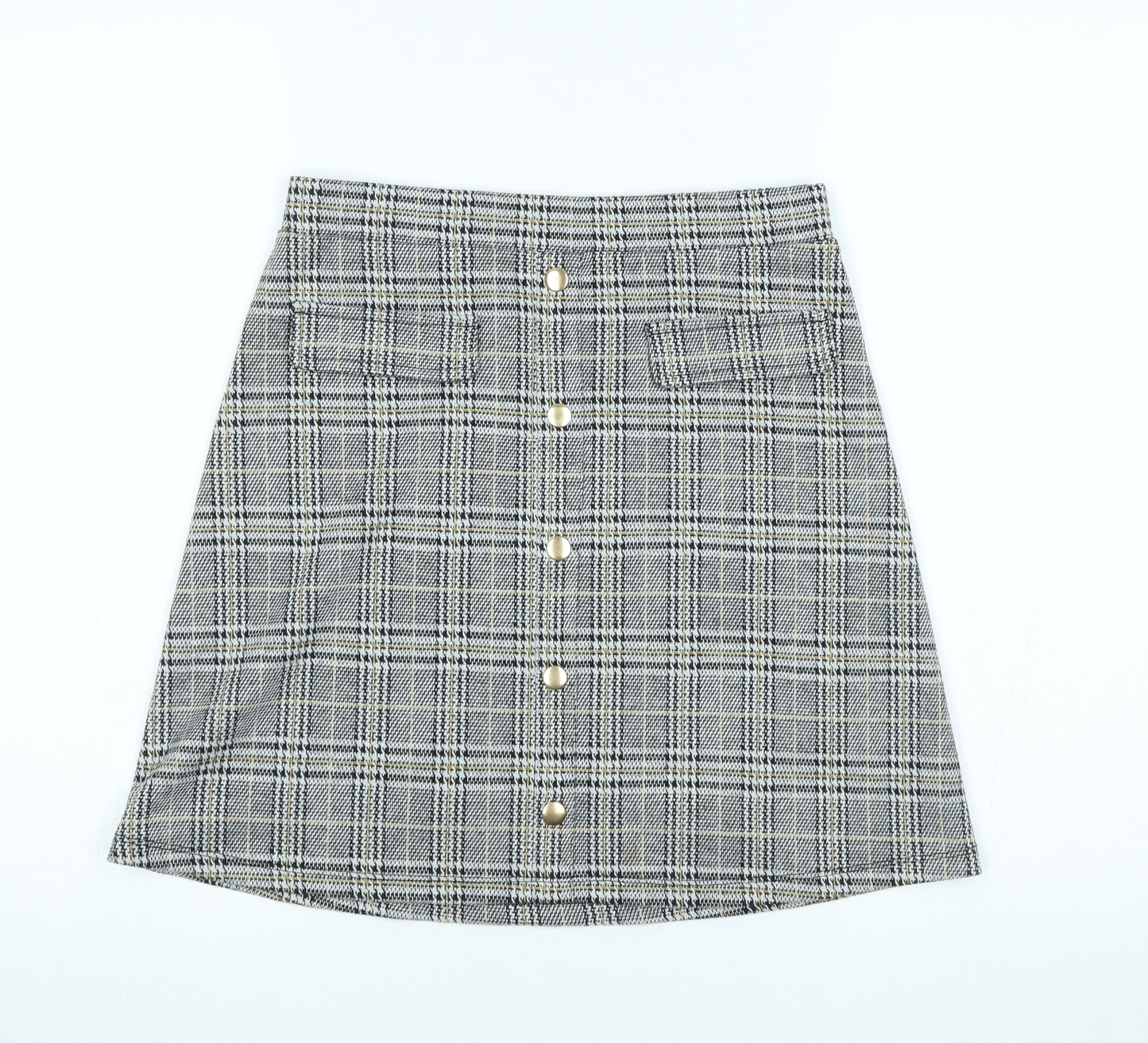 Primark Girls Grey Plaid  A-Line Skirt Size 12-13 Years