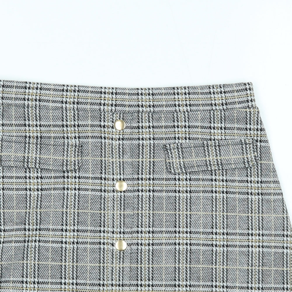 Primark Girls Grey Plaid  A-Line Skirt Size 12-13 Years