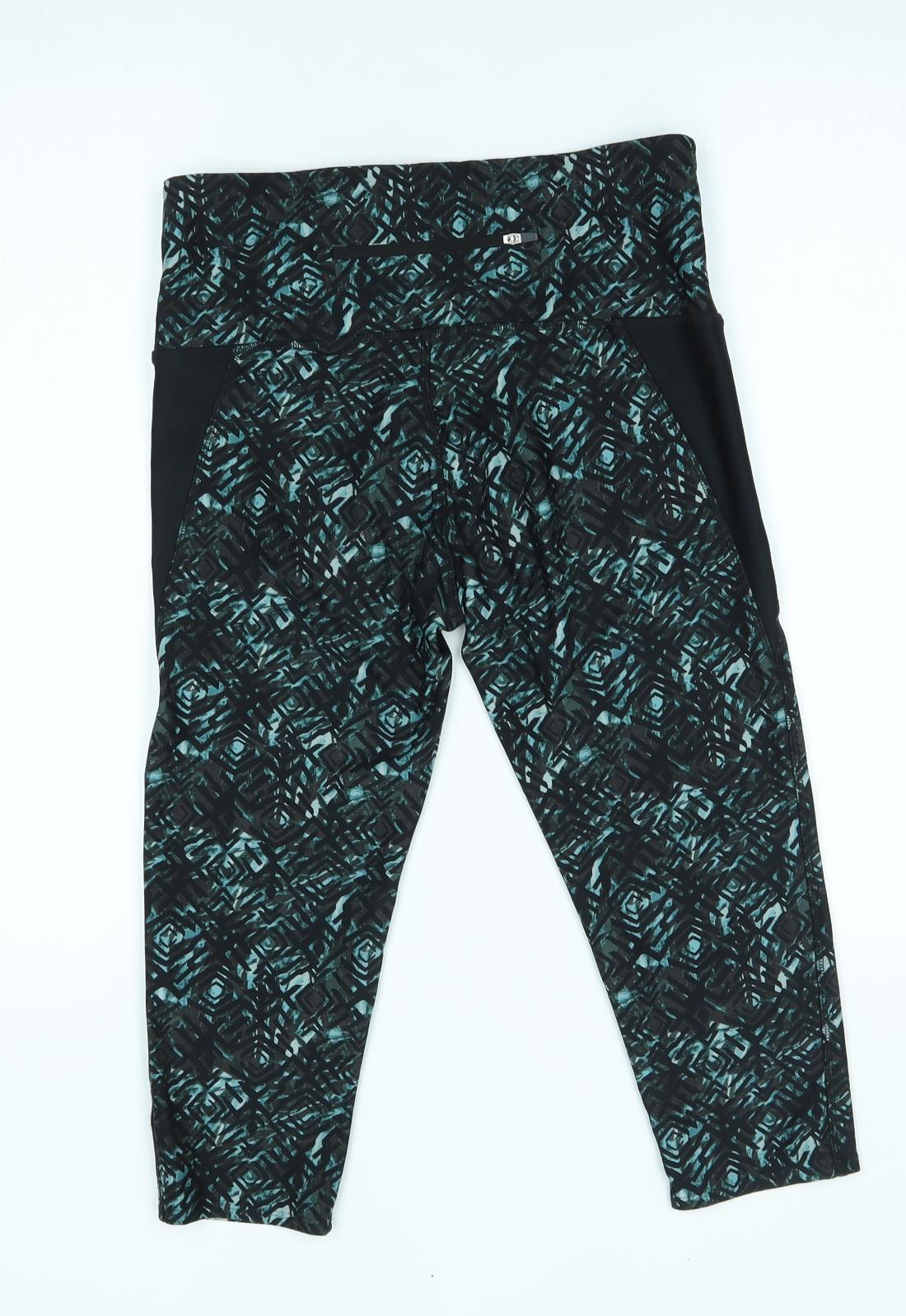 NEXT Womens Black Geometric   Leggings Size 10 L17 in