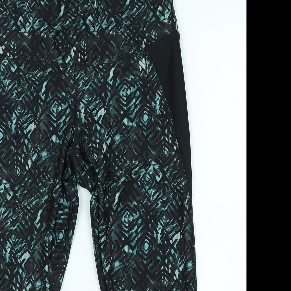 NEXT Womens Black Geometric   Leggings Size 10 L17 in