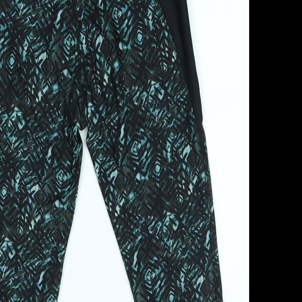 NEXT Womens Black Geometric   Leggings Size 10 L17 in