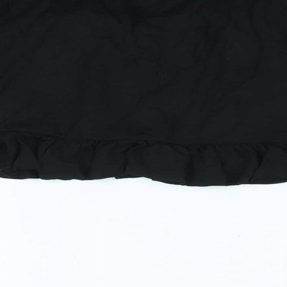 PRETTYLITTLETHING Womens Black   Cropped Blouse Size 6
