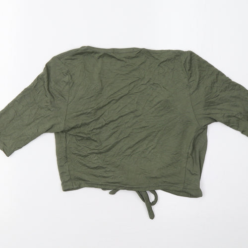 PRETTYLITTLETHING Womens Green   Cropped T-Shirt Size 8