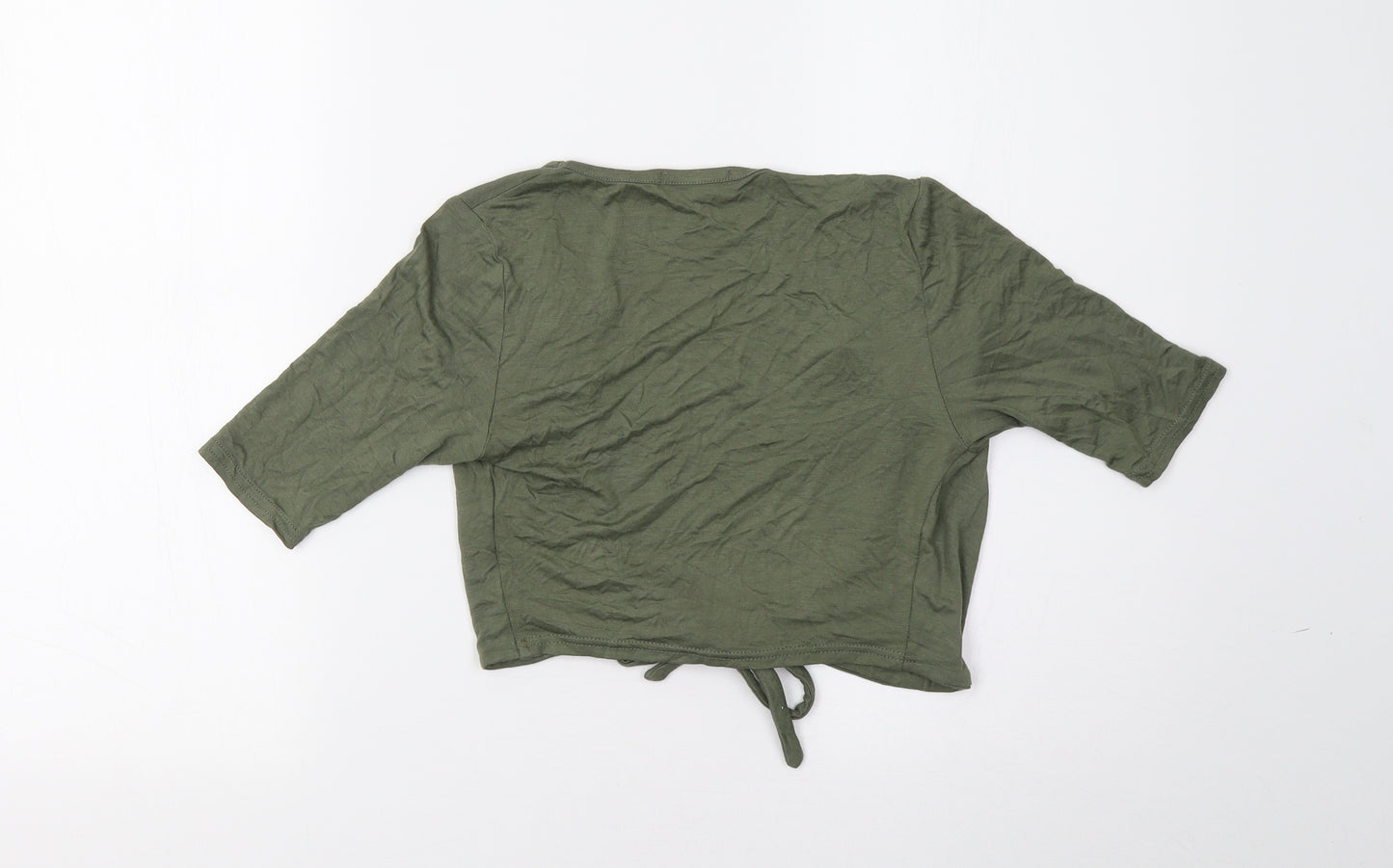 PRETTYLITTLETHING Womens Green   Cropped T-Shirt Size 8