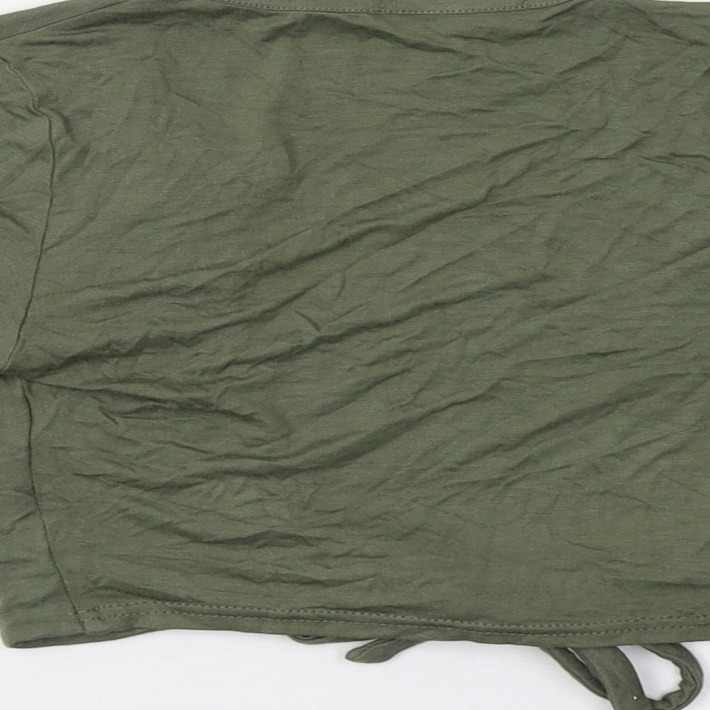 PRETTYLITTLETHING Womens Green   Cropped T-Shirt Size 8