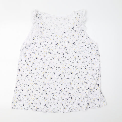Preworn Womens White Animal Print  Basic Tank Size L