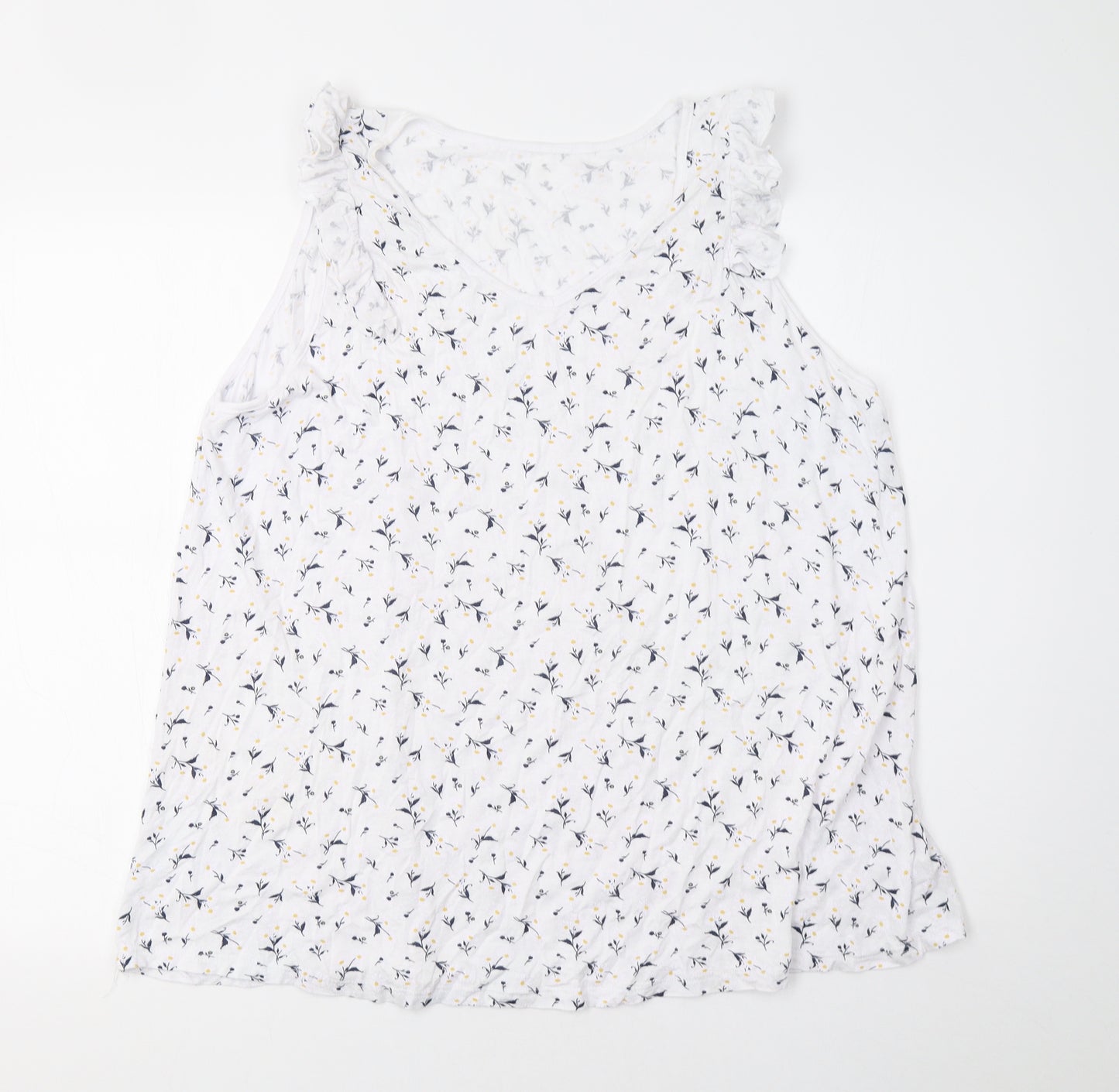 Preworn Womens White Animal Print  Basic Tank Size L