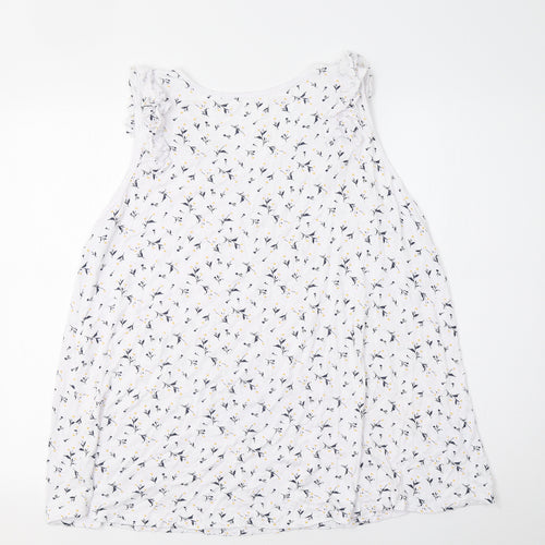 Preworn Womens White Animal Print  Basic Tank Size L